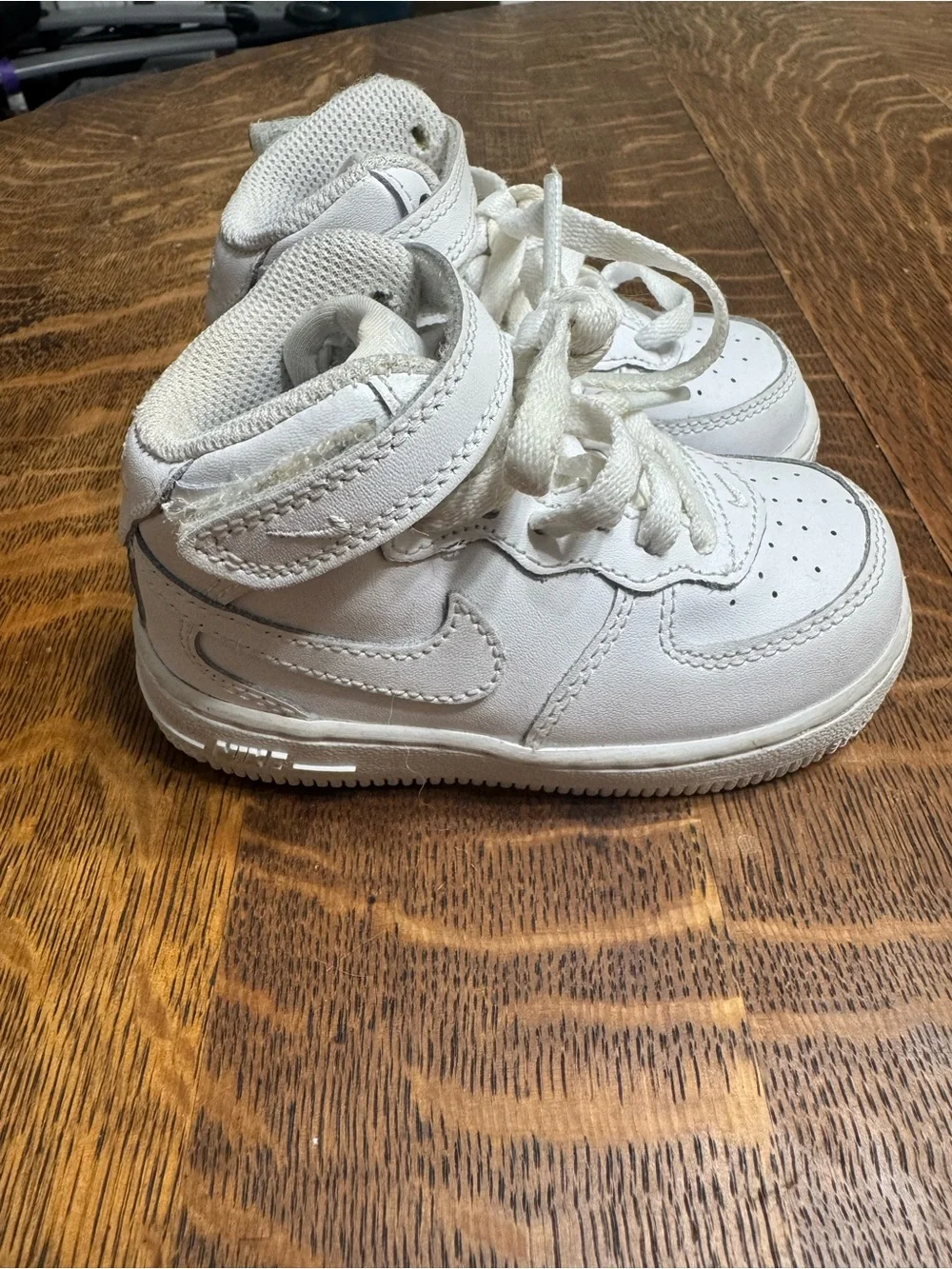 Nike Kids White High-Top Sneakers with Strap